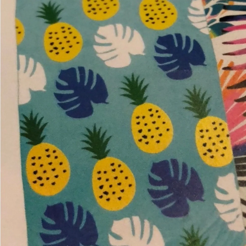 Summer & Rose Pineapple Turquoise and Yellow Towel 39 x 70 inches